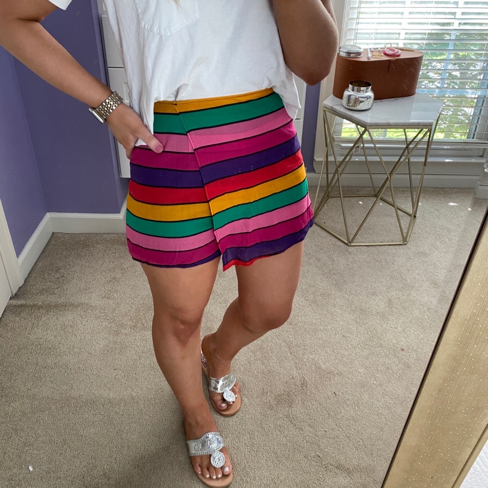 Rainbow stripe skort